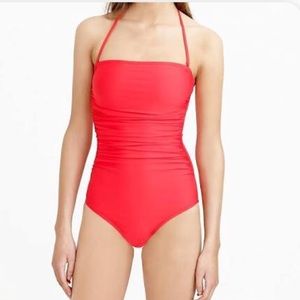 J. Crew ruched bandeau bathing suit